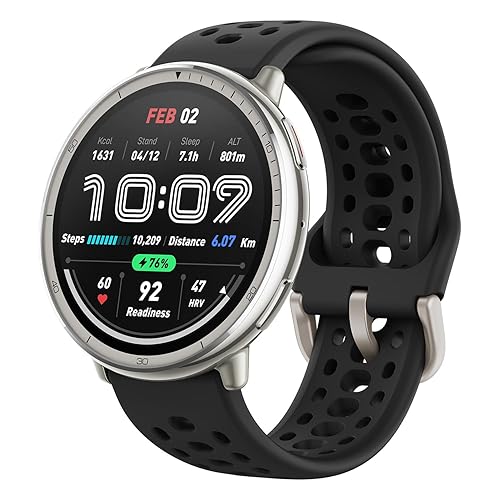 Amazfit Active 2 Smart Watch 44mm, GPS Maps with Direction, Fitness Tracker, 10 Day Battery, Sleep Monitor, 160+ Sport Modes, Water Resistant, for Android & Apple iPhone, Black Silicone