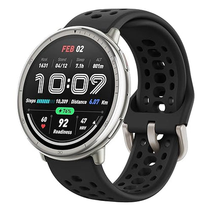 Amazfit Active 2 Smart Watch 44mm, GPS Maps with Direction, Fitness Tracker, 10 Day Battery, Sleep Monitor, 160+ Sport Modes, Water Resistant, for Android & Apple iPhone, Black Silicone