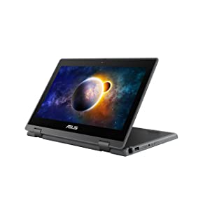 ASUS BR1100 Laptop, BR1100FKA-QE1SLS-CB, 11.6" HD Touch Screen Glossy Display, Intel Celeron N4500, 4GB RAM, 128GB Storage, MIL-STD 810H, TPM 2.0, Windows 10 Pro, Star Grey Bilingual KB, 4G LTE BIL 4GB/128GB LTE