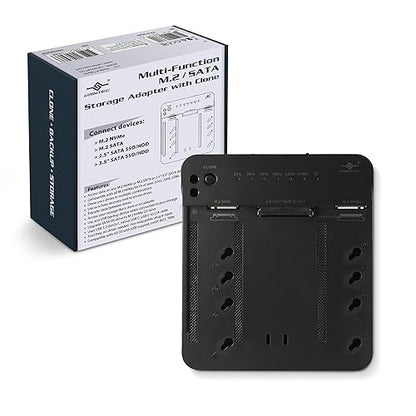 Multi-Function M.2/SATA Storage Adapter with Clone, for M.2 NVMe, M.2 SATA, SSD, HDD, 2.5, 3.5 SATA (CB-M2SAT-U3)
