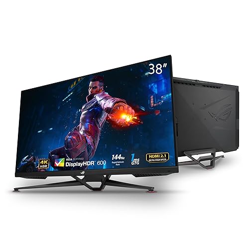 ASUS ROG Swift 38” 4K HDMI 2.1 HDR DSC Gaming Monitor (PG38UQ) - UHD (3840 x 2160), 144Hz, 1ms, Fast IPS, G-SYNC Compatible, Speakers, FreeSync Premium Pro, DisplayPort, DisplayHDR600, 98% DCI-P3 38 4K Fast IPS 144Hz FreeSync Premium Pro Monitor