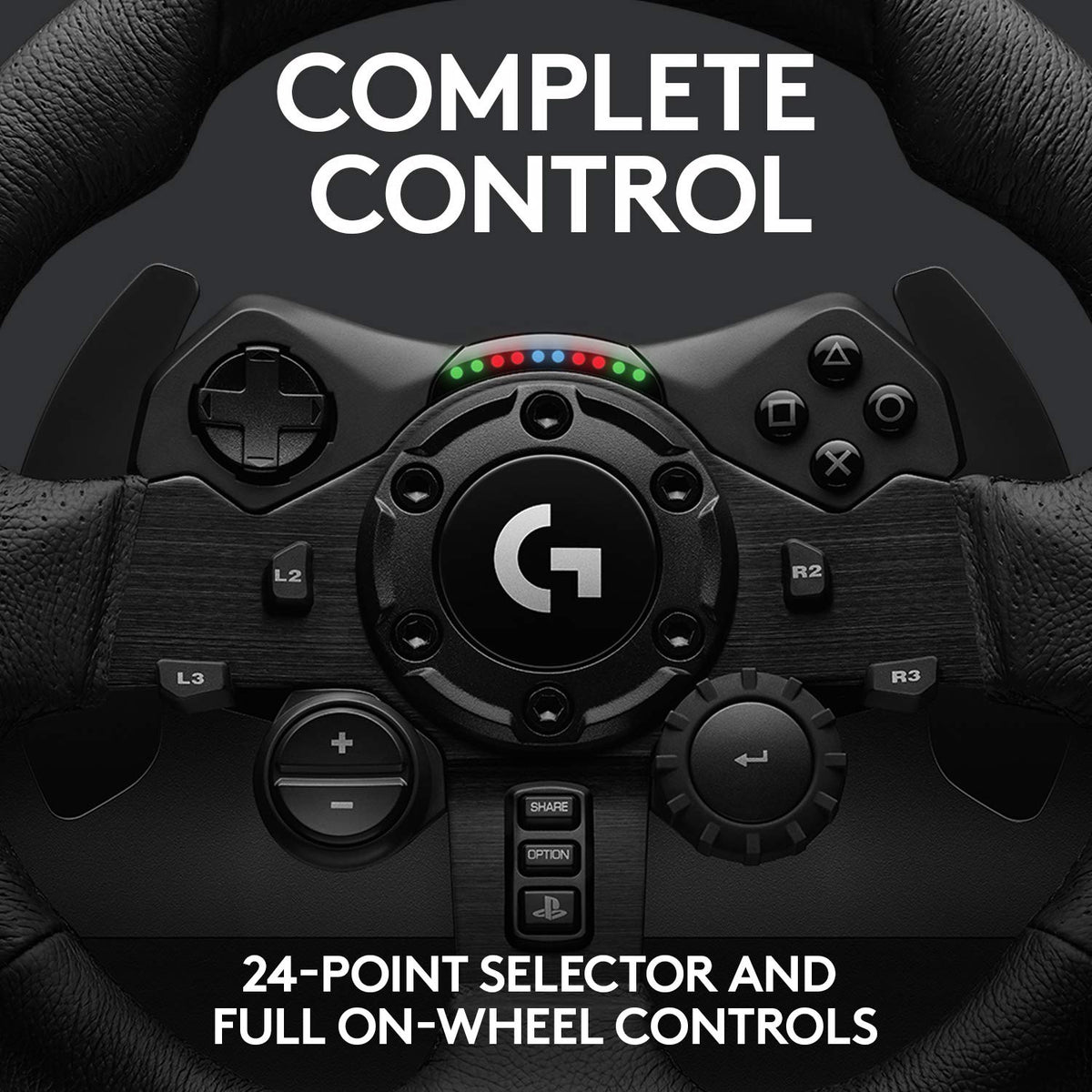 Logitech G923 Racing Wheel and Pedals for PS 5, PS4 and PC featuring TRUEFORCE up to 1000 Hz Force Feedback, Responsive Pedal, Dual Clutch Launch Control, and Genuine Leather Wheel Cover PlayStation|PC Wheel Only