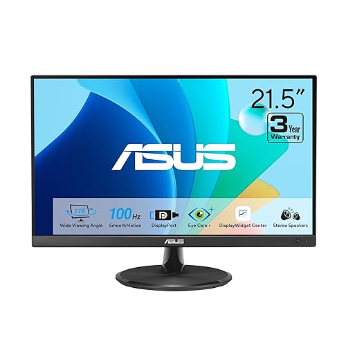 ASUS 22” Eye Care Monitor (VP229QF) – 100Hz, IPS, Full HD, 99% sRGB, Frameless, Adaptive-Sync, DisplayPort, HDMI, Low Blue Light, Flicker Free, Wall Mountable, 3 yr Warranty