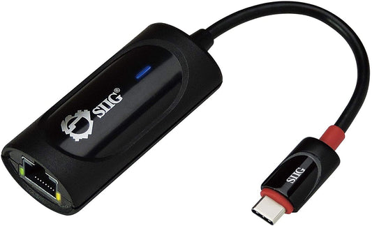 SIIG USB Type C to Gigabit Ethernet Adapter - 10/100/1000 Mbps LAN adapter for Windows and Mac Systems, Thunderbolt 3 (Black) Black - USB C