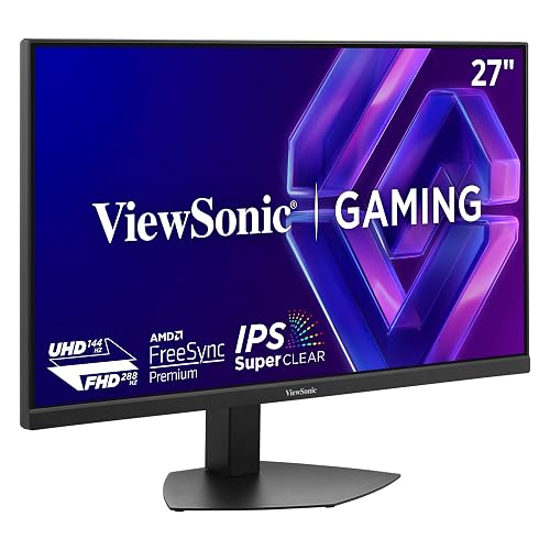 ViewSonic VX2730D-4K 27 Inch 4K UHD Gaming Monitor with Switchable Refresh Rate Up to 288Hz, 0.5ms Response Time, AMD FreeSync Premium, Advanced Ergonomics, HDMI and DisplayPort Inputs