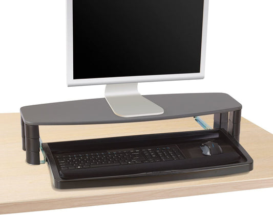 Kensington 60717 Over/Under Keyboard Drawer with SmartFit System, 14-1/2w x 23d, Black