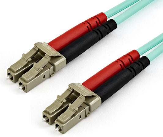 Startech 15 M OM4 LC to LC Multimode Duplex Fiber Optic Patch Cable- Aqua - 50/125 - Fiber Optic Cable - 40/100GB - LSZH (450FBLCLC15) 15m
