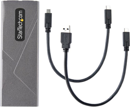 StarTech.com USB-C 10Gbps to M.2 NVMe or M.2 SATA SSD Enclosure - Tool-free External M.2 PCIe/SATA NGFF SSD Aluminum Case - USB Type-C&amp;A Host Cables - Supports 2230/2242/2260/2280 (M2-USB-C-NVME-SATA)