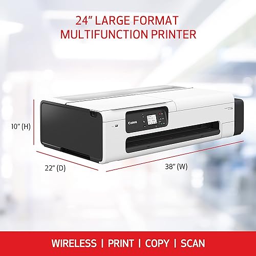 Canon imagePROGRAF TC-20M 24 Large Format Poster & Plotter Printer - Scanner Included - Enlarge Copies - Compact - Automatic Roll & Cut Sheet Paper Feeder, Ships with 280ml of Ink - USB, Wi-Fi, LAN