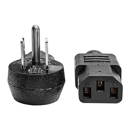 Tripp Lite Desktop Computer Power Cord, Right-Angle 5-15P to C13 - Heavy Duty, 15A, 125V, 14 AWG, 6 ft, Black (P007-006-15D)