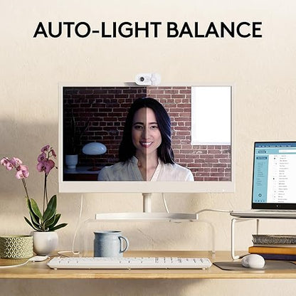 Logitech Brio 100 Full HD 1080p Webcam for Meetings and Streaming, Auto-Light Balance, Built-in Mic, Privacy Shutter, USB-A, for Microsoft Teams, Google Meet, Zoom and More - Off White 1080p Off-white