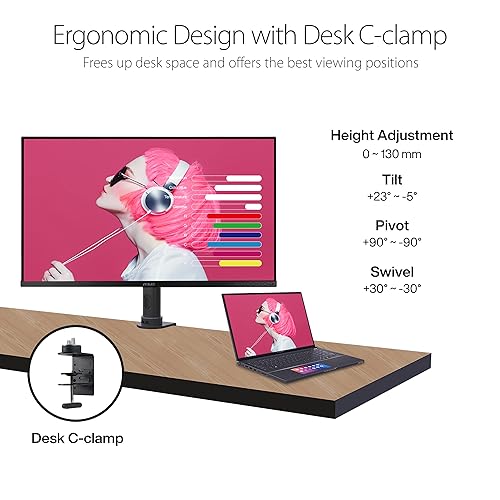 ASUS ProArt Display 32” 4K HDR Monitor (PA329CV) - UHD (3840 x 2160), IPS, 100% sRGB/Rec.709, ?E < 2, Calman Verified, USB-C Power Delivery, DisplayPort, HDMI, USB 3.1 Hub, C-clamp, Height Adjustable