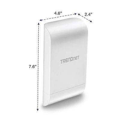 TRENDnet 10dBi Wireless N300 Outdoor PoE Preconfigured Point-to-Point Bridge Bundle Kit, 2 x Preconfigured Wireless N Access Points, IPX6 Rated Housing, TEW-740APBO2K, White