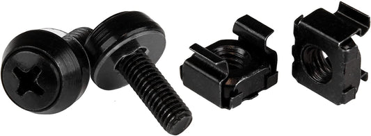 StarTech.com M5 x 12mm Screws and Cage Nuts - 100 Pack - M5 Mounting Screws and Cage Nuts for Server Rack and Cabinet - Black (CABSCREWM52B) 100x M5 Black Cage Nuts and Mounting Screws