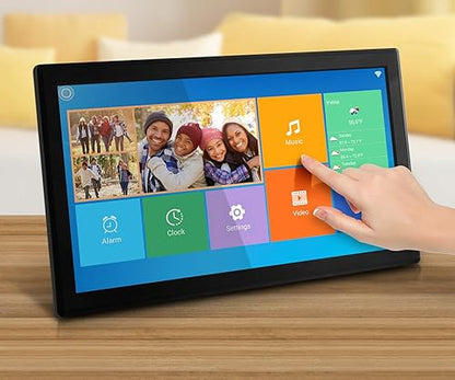 Aluratek 17.3" WiFi Digital Photo Frame with Touchscreen IPS LCD Display & 16GB Built-in Memory, Photo/Music/Video (AWS17F), Black 17"