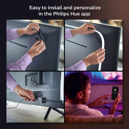 Philips Hue Gradient LightStrip 75" (Sync with TV, Music and Gaming), Hue Hub &amp; Hue Sync Box Required 75-Inch TV Lightstrip Only