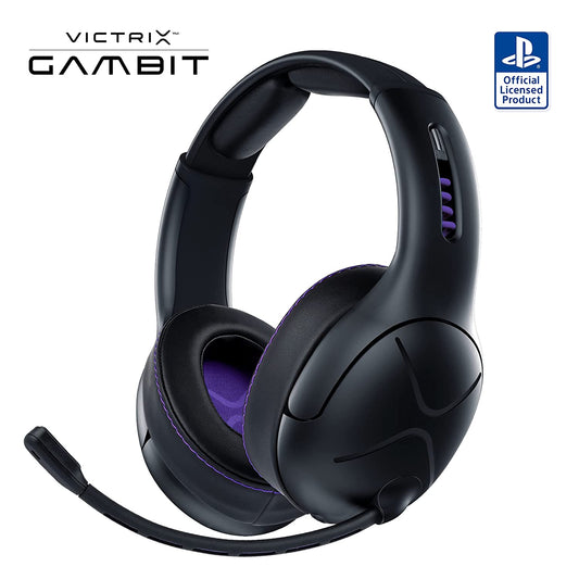 Pdp Victrix Gambit Black Wireless and Wired Gaming Headset with Mic - PlayStation PS4, PS5 - Esports-Ready Pro Audio, Noise Cancelling Microphone, Ultra-Comfort Over the Ear Headphones