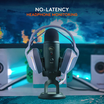 Logitech Blue Yeti USB Microphone for PC, Mac, Gaming, Recording, Streaming, Podcasting, Studio and Computer Condenser Mic with Blue VO!CE effects, 4 Pickup Patterns, Plug and Play – Blackout Blackout Microphone