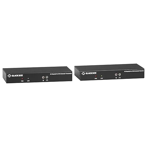 Black Box Network - KVXLCDP-100 - Black Box KVX KVM Extender - 1 Computer(s) - 1 Local User(s) - 328.08 ft Range - 4K - 3840 x 2160 Maximum Video Resolution - 2 x Network (RJ-45) - 5 - DisplayPort - 5