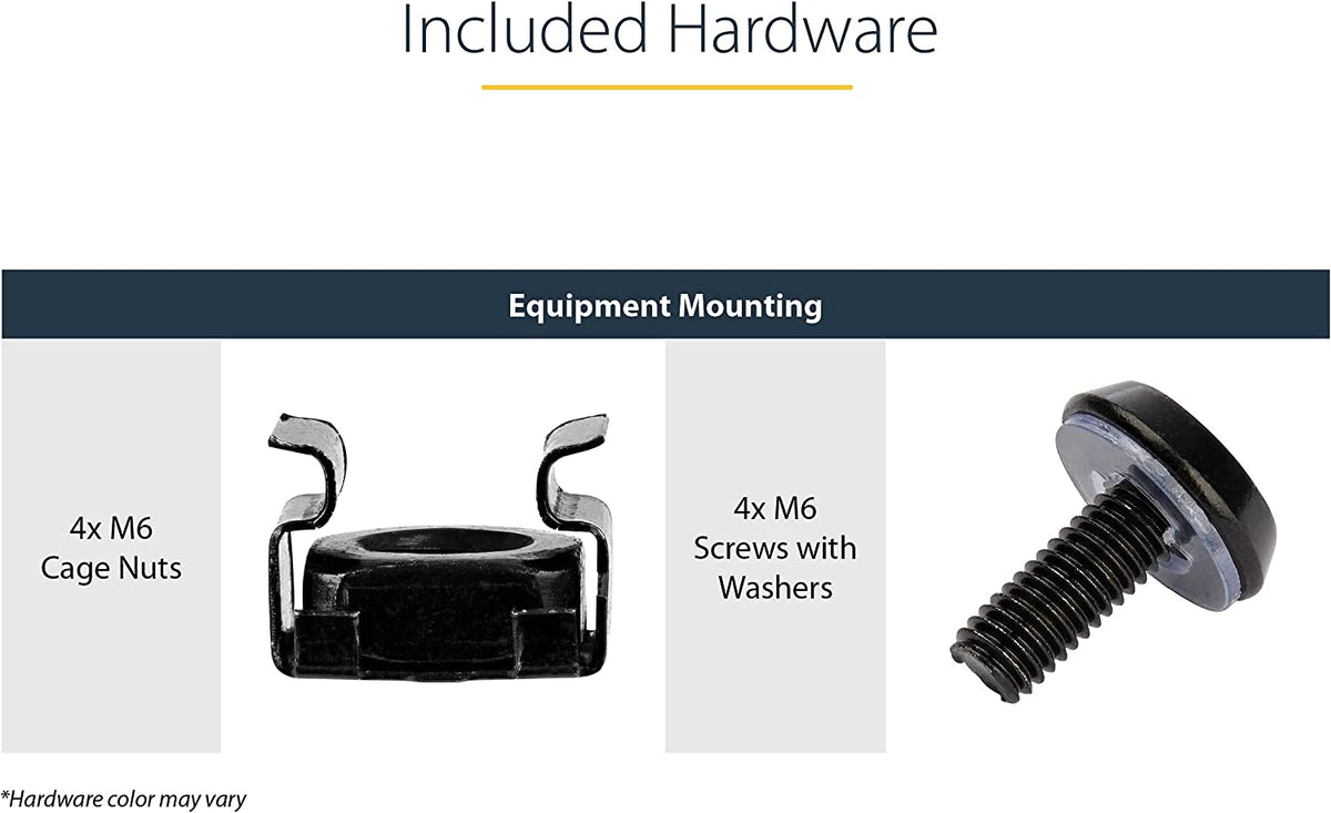 StarTech.com 1U Server Rack Shelf - Universal Vented Rack Mount Cantilever Tray for 19" Network Equipment Rack &amp; Cabinet - Heavy Duty Steel - Weight Capacity 50lb/23kg - 10" Deep, Black (CABSHELFV1U) 1U 10" Depth