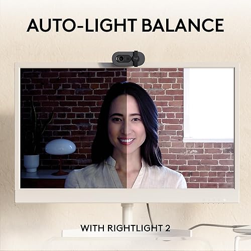 Logitech Brio 105 Full HD 1080p Business Webcam with Auto-Light Balance, USB-A, Privacy Shutter, Easy Set-Up, Compatible with Windows, macOS, ChromeOS