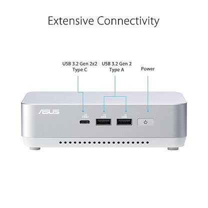 ASUS NUC 14 Pro+ Full System Mini PC with Intel 14th Gen Core Ultra 5 125H, 16GB DDR5 RAM, 512GB PCIe G4x4 NVMe SSD, Thunderbolt 4, Win 11 Home, Silver Aluminum Chassis, VESA Mount Included