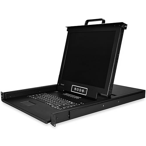 StarTech.com 16 Port Rackmount VGA KVM Console with Keyboard - 1U - 17 Inch LCD Monitor Display - 1280x1024 - Cables & Mounting Hardware Included (RKCONS1716K)