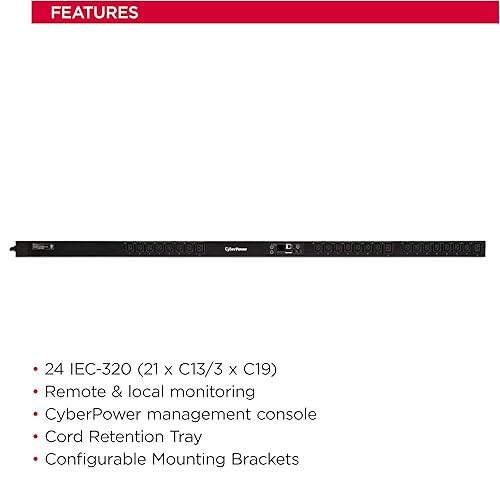 CyberPower PDU41104 Switched PDU, 200-240V/20A, 24 Outlets, 0U Rackmount