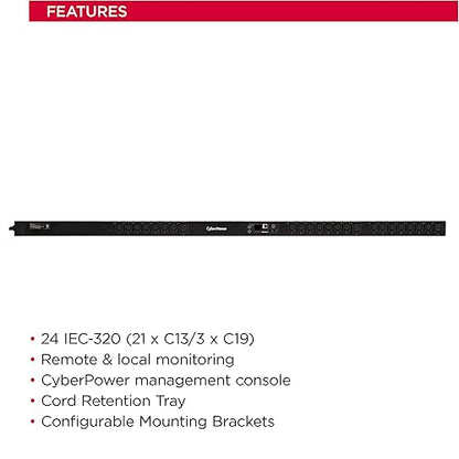 CyberPower PDU41104 Switched PDU, 200-240V/20A, 24 Outlets, 0U Rackmount