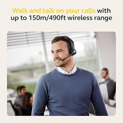 Jabra Engage 55 SE (Second Edition) Single-Ear Wireless Headset w/Charging Stand and Link 400 USB-A DECT Adapter – MS Teams Certified, Works with All Other Platforms, Black