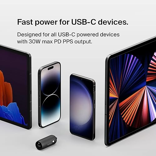 Belkin Boost?Charge™ 30W Fast Car Charger, USB-C Power Delivery Port, 4-Port USB Power Extender, Universal Compatibility for iPhone 16, Galaxy S25, Note Series, Nintendo Switch 2 and More - Black