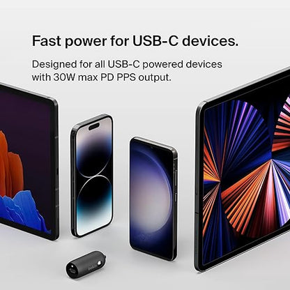Belkin Boost?Charge™ 30W Fast Car Charger, USB-C Power Delivery Port, 4-Port USB Power Extender, Universal Compatibility for iPhone 16, Galaxy S25, Note Series, Nintendo Switch 2 and More - Black