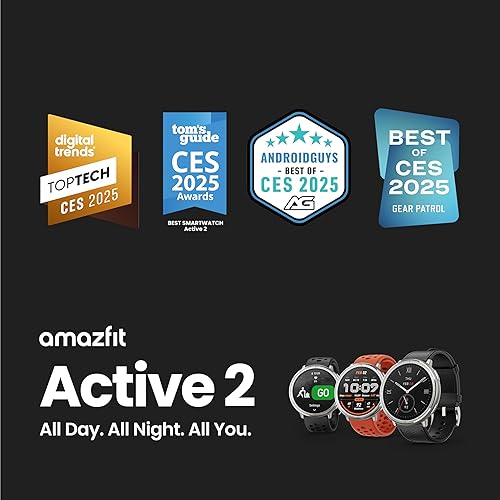 Amazfit Active 2 Smart Watch 44mm, GPS Maps with Direction, Fitness Tracker, 10 Day Battery, Sleep Monitor, 160+ Sport Modes, Water Resistant, for Android & Apple iPhone, Red Silicone