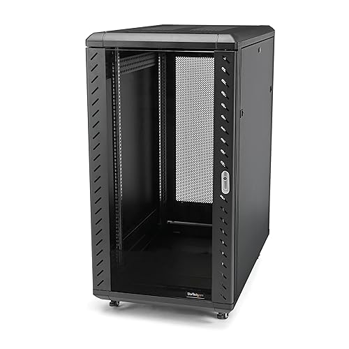 StarTech.com 4-Post 18U Server Rack Cabinet, 19 Data Rack Cabinet for IT / Network Equipment, with Adjustable Mounting Rails 18U Cabinet