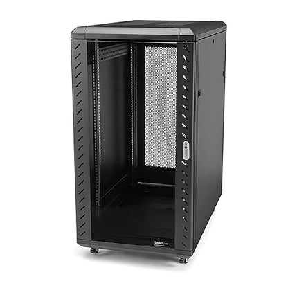 StarTech.com 4-Post 18U Server Rack Cabinet, 19 Data Rack Cabinet for IT / Network Equipment, with Adjustable Mounting Rails 18U Cabinet