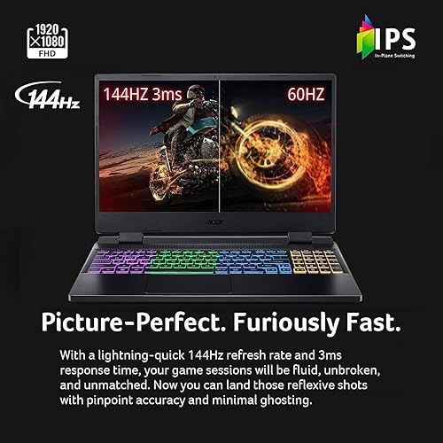 Acer Nitro 5 AN515-58-52E8 Gaming Notebook, 15.6" FHD Display, Intel Core i5 12500H Processor, NVDIA GeForce RTX 4050 Graphics, 8GB DDR5, 512GB SSD, Microsoft Windows 11 Home