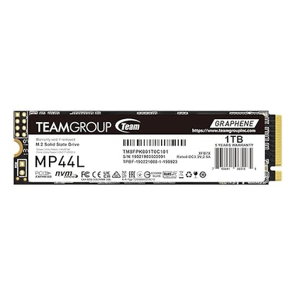 TEAMGROUP MP44L 1TB SLC Cache NVMe 1.4 PCIe Gen 4x4 M.2 2280 Laptop&Desktop SSD (R/W Speed up to 5,000/3,700MB/s) TM8FPK001T0C101 1TB Swift