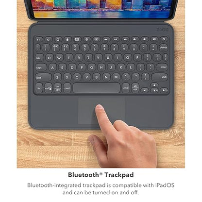 ZAGG - Pro Keys Wireless Keyboard with Trackpad and Detachable Case - Compatible with The Apple iPad 10.2"(Gen 7,8,9) - Charcoal iPad 10.2" w/ Trackpad