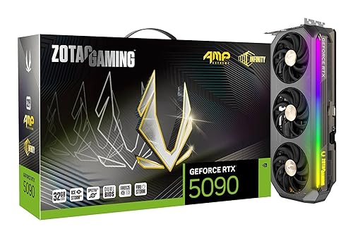 ZOTAC Gaming GeForce RTX 5090 AMP Extreme Infinity DLSS 4 32GB GDDR7 512-bit 28 Gbps PCIE 5.0 Gaming Graphics Card, IceStorm 3.0 Advanced Cooling, Spectra 2.0 ARGB Lighting, ZT-B50900B-10P