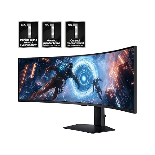 SAMSUNG 49 inch Odyssey Curved Black Dual QHD Gaming Monitor, 144 Hz, VESA DisplayHDR 600, AMD freesync Premium pro - (LS49FG910ENXZA) [Canada Version](2025) 49 Inch 2025 model 144 Hz | Dual QHD
