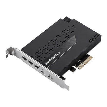 ASUS ThunderboltEX 5 Expansion Card – Dual Thunderbolt™ 5 USB-C Ports, 120Gbps Bandwidth, DisplayPort™ 2.1, PCIe 4.0 x4, USB4®, Compatible for Intel 800 Series Motherboards