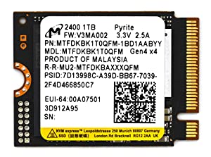 Micron technology Micron 2400 1TB M.2 2230 NVMe PCIe 4.0x4 SSD Solid State Drive MTFDKBK1T0QFM
