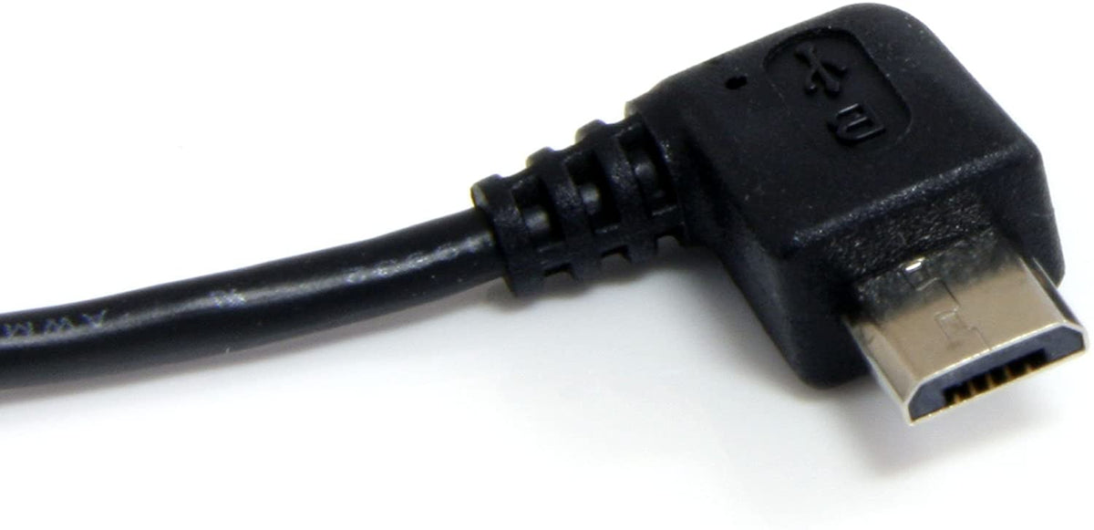 StarTech.com 6 ft. (1.8 m) Right Angle Micro USB Cable - USB 2.0 A to Right Angle Micro B - Black - Micro USB Cable (UUSBHAUB6RA) 6 ft / 2m Right Angle
