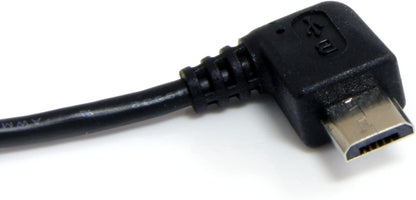 StarTech.com 1 ft / 30cm Micro USB Cable - A to Right Angle Micro B - USB Type A (M) - 90 Degree Micro-USB Type B (M) - Black (UUSBHAUB1RA) 1 ft / 30cm Right Angle