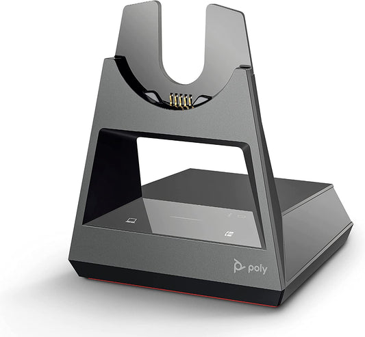 Poly - Voyager Office Base (Plantronics) - Compatible with Voyager Focus 2 and Voyager 4300 UC Series Headsets (Sold Separately) - Connect to PC/Mac, Deskphone, &amp; Cell Phone Standard Version Office Base (Headset Not Included)