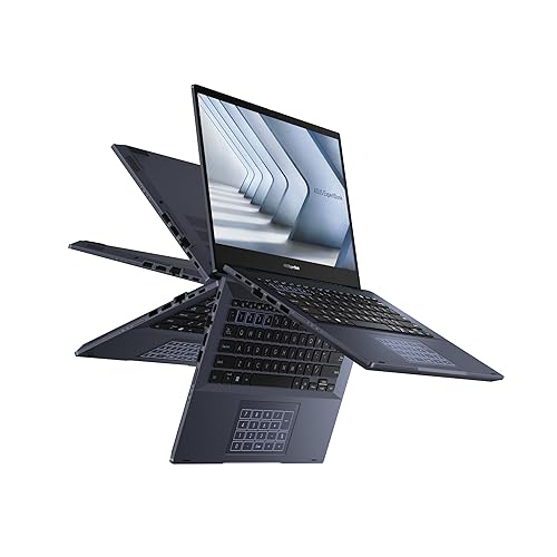 ASUS ExpertBook B5 Flip B5402FBA-Q53P-CB Business Laptop 14" Touch Screen FHD, Anti-Glare, 400nits Intel i5-1240P, 8GB DDR5, 256GB SSD, WiFi 6E, Windows 11 Pro, Black