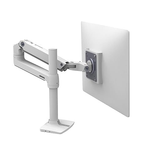 Ergotron – LX Premium Single Monitor Arm, VESA Desk Mount – for Monitors Up to 34 Inches, 7 to 25 lbs – Tall Pole, White White 13 Inch Pole