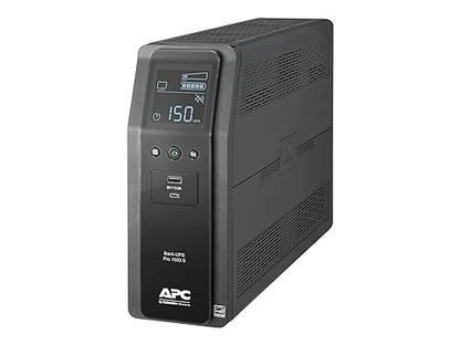 APC by Schneider Electric UPS, 1500VA Sine Wave UPS Battery Backup & Surge Protector, BR1500MS2 Backup Battery with AVR, (2) USB Charger Ports, Back-UPS Pro Uninterruptible Power Supply Sinewave Battery Backup