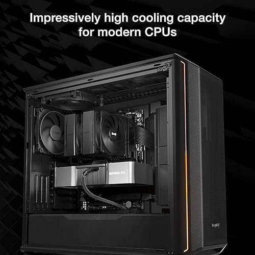 BK042: be quiet! Pure Rock Pro 3 Black CPU Air Cooler | 6 High Performance 6mm Heat Pipes with HDT Technology | 120mm Quiet PWM Fan | AMD:AM4 AM5/Intel LGA 1700/1150/1151/1200 | Black | BK042