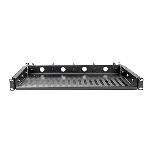 Eaton Tripp Lite Series Smartrack Cantilevered Steel Rack Shelf - 1u, Vented, Integrated Cable Rings, 14.2 In. Deep, Holds Up To 50 Lbs (22.2 Kgs) - For Pdu, Server, Wireless Access Point - 1u Rack Height X 19" Rack Width X 14.20" Rack Depth